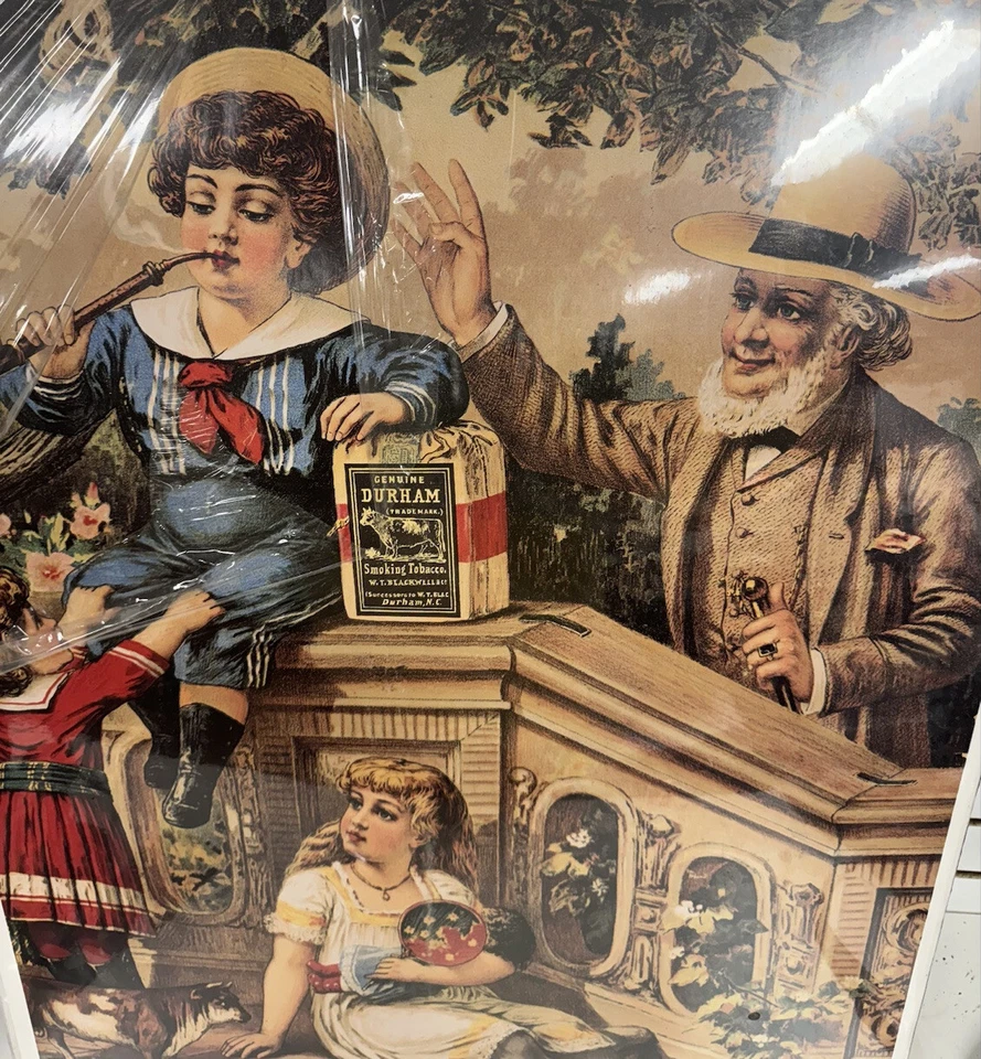 Póster publicitario genuino Bull Durham fumar tabaco nuevo sujetador sin usar Foto 3 de 4