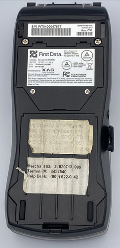 First Data FD-400GT Wireless Terminal Credit Card Machine, Cord & Paper - Works! - Picture 5 of 17