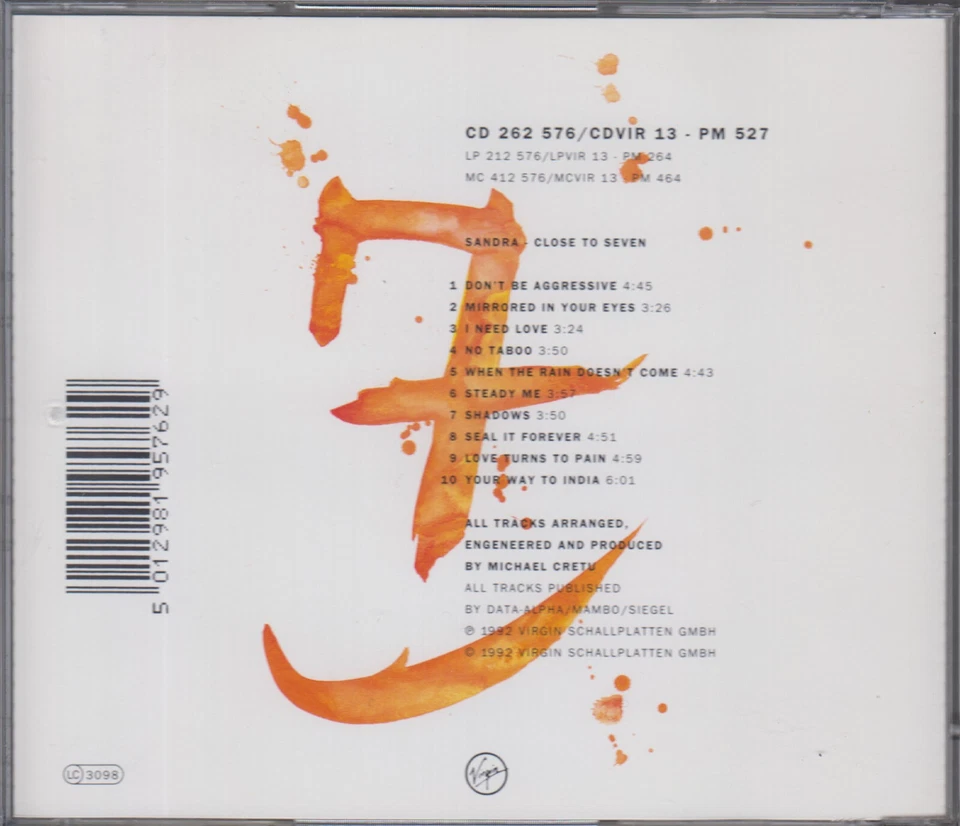 Sandra - Close To Seven (CD) - Bild 2 von 3