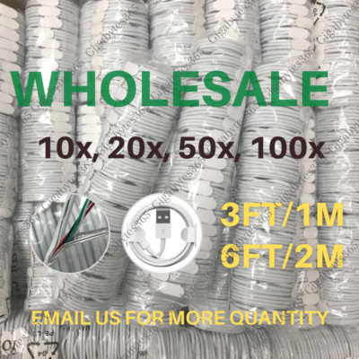 Wholesale Bulk Lot USB Fast Charger Cable 3Ft 6Ft For iPhone 14 13 12 11 XR 8 7