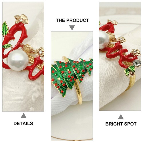 4 Stück Tischserviettenringe Weihnachten Stil Serviettenringe Serviettenringe Accessoire - Bild 8 von 12