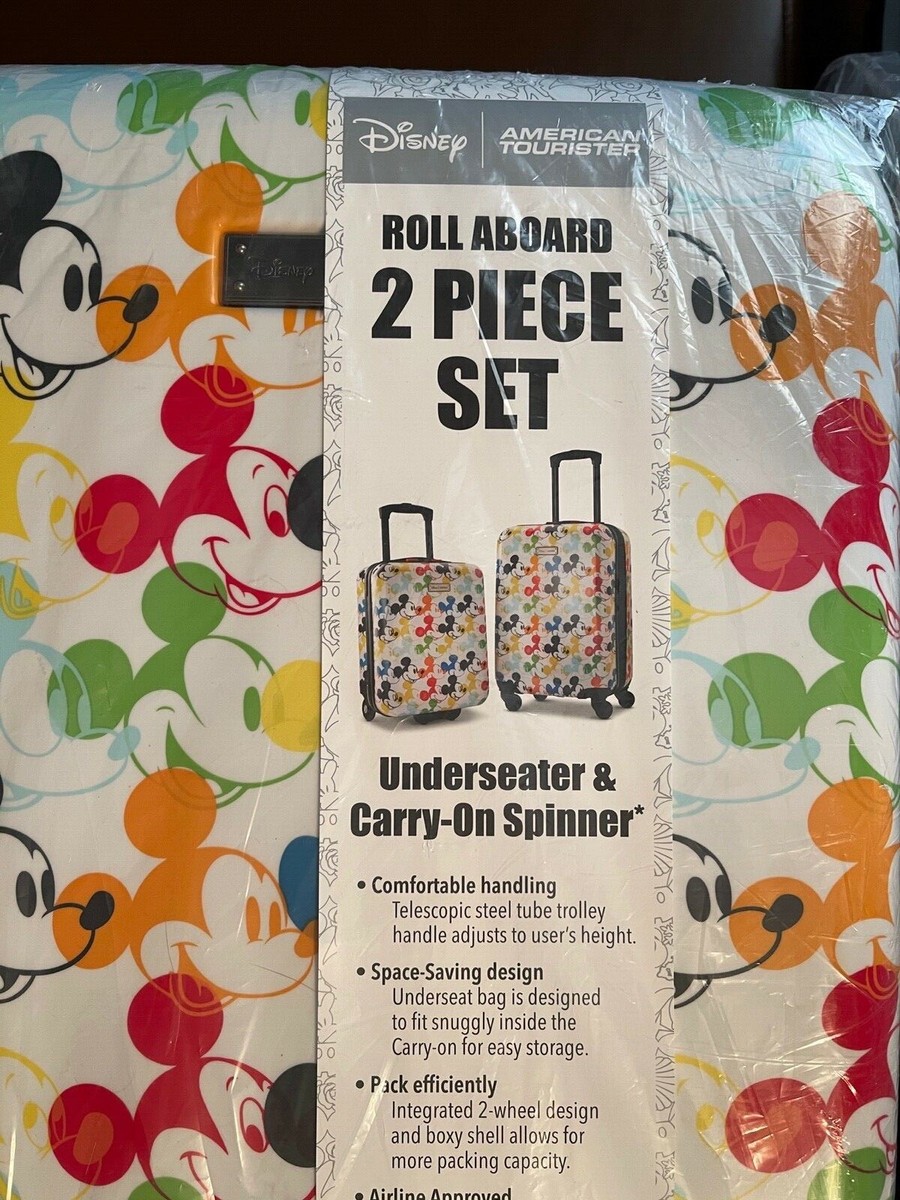 NEW American Tourister Disney Roll Aboard Luggage Colorful 2Pc