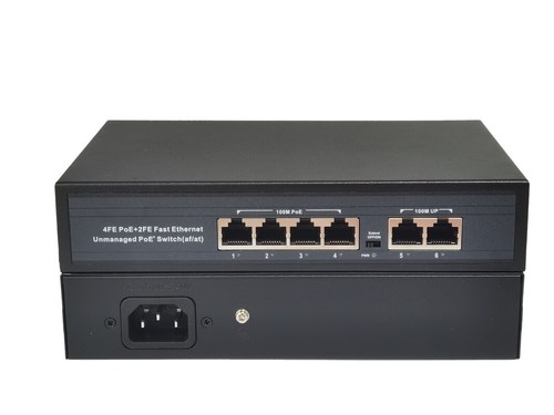 New 10/100/Mbps 4-Port +2-Port POE Powered Switch For Small Area Networks