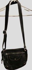 Vintage Fossil Black Leather Liberty Crossbody Purse Bag Adjustable Strap EUC
