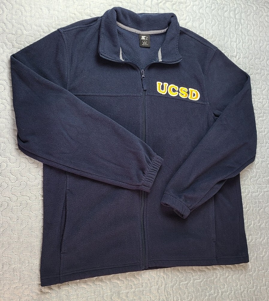 UC San Diego Full Zip Starter Fleece Jacket Navy Blue Men's Size