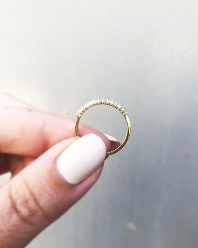 Art Deco 0.80 TCW Baguette Cut Moissanite Wedding Band 14K Yellow Gold Plated  - Picture 5 of 6