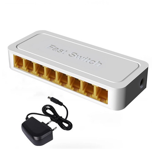 8-Ports 10/100/1000Mbps Unmanaged Ethernet Switch Home Network Hub Plug-and-Play - Picture 19 of 22