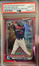 2024 Bowman Chrome EDUARDO BELTRE #1/5 1st Bowman Red Refractor RC PSA 10!