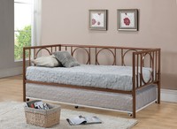 Copper Finish Metal Astoria Day Bed (daybed) Frame With Trundle & Mattresses on sale Copper Finish Metal Astoria Day Bed (daybed) Frame With Trundle & Mattresses on sale
