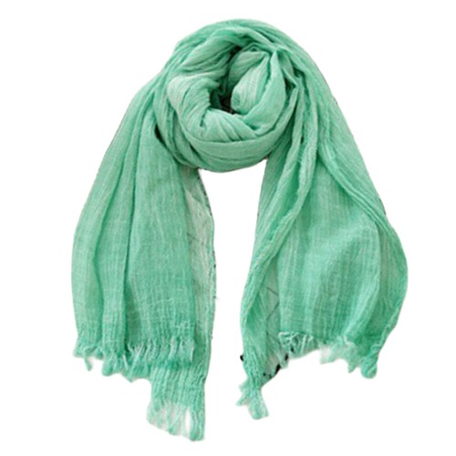 Natural Wrinkle Scarves Unisex Style Cotton Tassel Scarf Soft Long Shawl - Picture 5 of 38