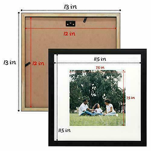Set of 3 12x12 Wood Picture Frame Collection with Mat & Real Glass for 8x8 Photo - Picture 3 of 6