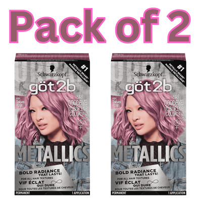 Got2b Metallics M84 Sakura Pink Permanent Hair Color Dye 2 Pack
