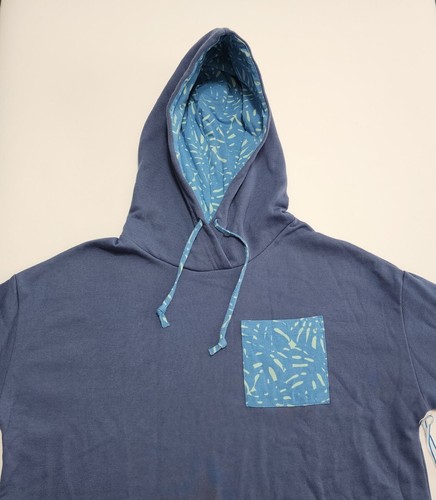 NWT Vineyard Vines Women's Med Light Indigo Ruthie Palm Print Hoodie Style 8673 - Picture 2 of 24