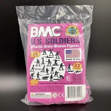 BMC Toys Plastic Army Women Pink Female Military Soldier Figures Made USA 1:32