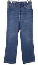 Boho Vintage 70s H.I.S Womens 31 Retro Wide  Leg Cabincore High Rise Indie Jeans