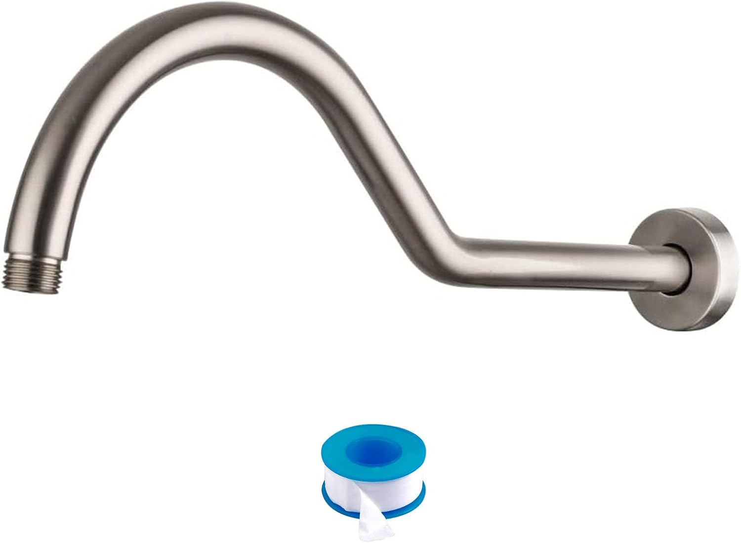 Lordear Shower Extension Arm Solid Brushed Nickel T304 Stainless Steel 17 Inch