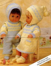 Knitting pattern copy 1796.   Dolls clothes outfits for 12, 16 & 20" dolls.   DK
