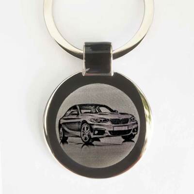 Model 2 keyring 2 car motif as image engraving + free text engraving