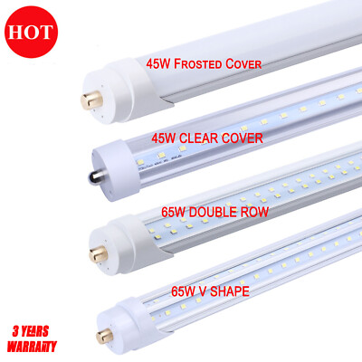 25Pack LED Tube Light Bulbs 8FT T8 Single Pin FA8 65W 45W 8' LED Shop Light Bulb