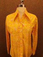 Hobo Shirt Vtg 60s 70s Whimsical Folk Print Button Down Casual Shirt 34 Hobo Shirt Vtg 60s 70s Whimsical Folk Print Button Down Casual Shirt 34
