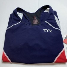 TYR Competitor Singlet Multi-Sport Top Navy/Pink Tank Sleeveless, Women's X-L