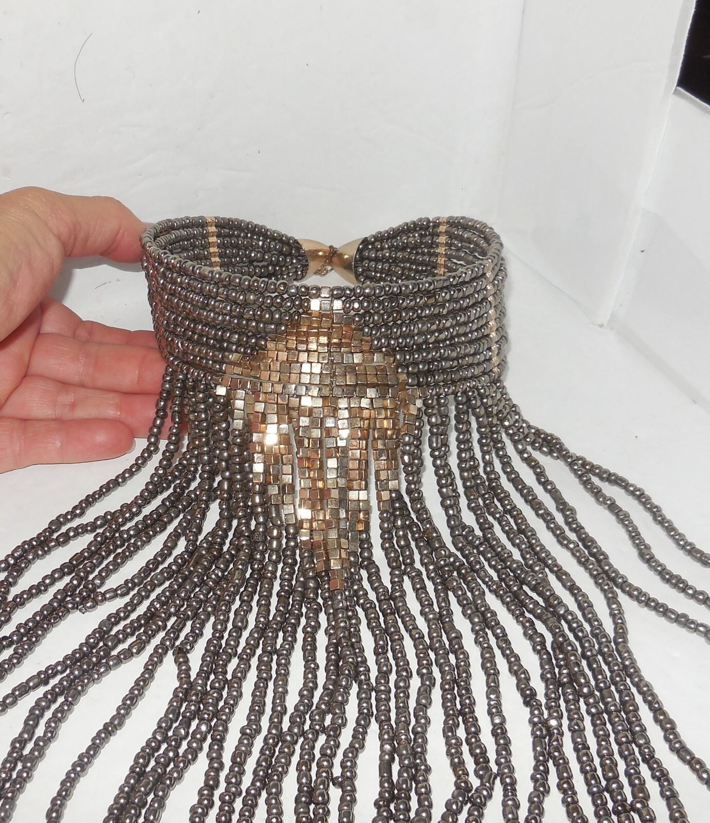 Large Dramatic Statement Cleopatra Fringe Goth St… - image 3