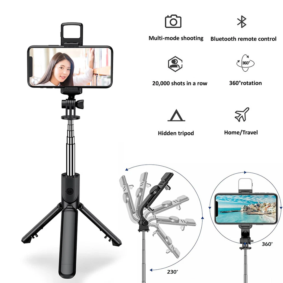 Suporte de mesa Bluetooth controle remoto selfie stick tripé telefone mesa universal - Imagem 4 de 4