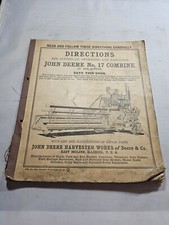 Vintage John Deere Combine Manual No. 17