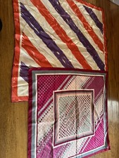 2 - Vintage 100 Acetate Square Scarf Scarves Japan Pink Purple Red