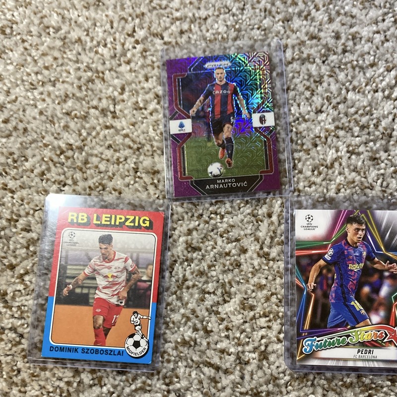 Topps 2022-23 UEFA UCL Soccer Card Lot (3) Pedri Szoboszlai Arnautovic