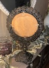 Vintage Victorian Gothic Black Cast Iron Unique Vanity Mirror Art Nouveau — photo 3