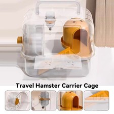 Hamster Cages Small Animal Travel Carrier Case with Running Wheel Water Bottle
