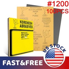 100pcs Wet Dry 1200 Grit Sandpaper 9x11 For Auto Body Repair Polishing Wood 100pcs Wet Dry 1200 Grit Sandpaper 9x11 For Auto Body Repair Polishing Wood
