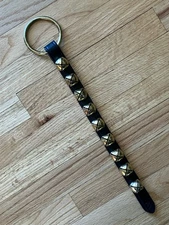 Belsnickel 9 Bell Black Leather Brass Sleigh Bell Door Hanger Dog Bells USA Made