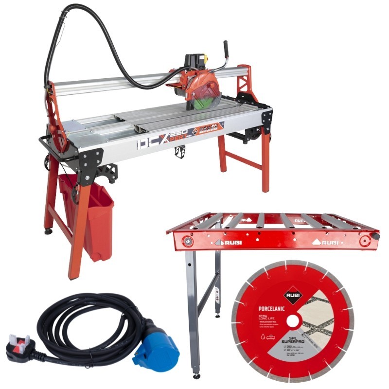 Rubi DCX-250 1550 Xpert Wet Electric Tile Saw Bundle (230v) - 52970