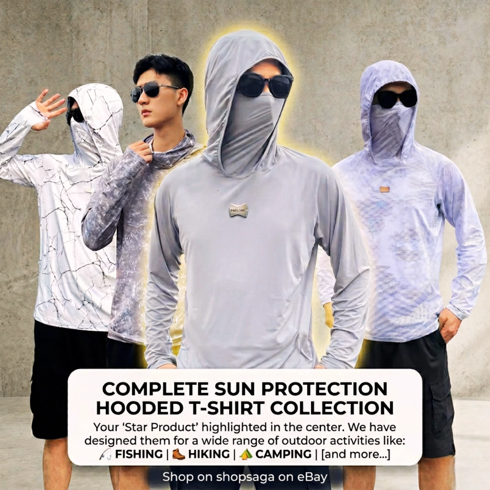 Men Fishing Shirt UPF 50+ UV Sun Protection Hoodie Mask Long Sleeve Quick Dry Te
Opens in a new wind