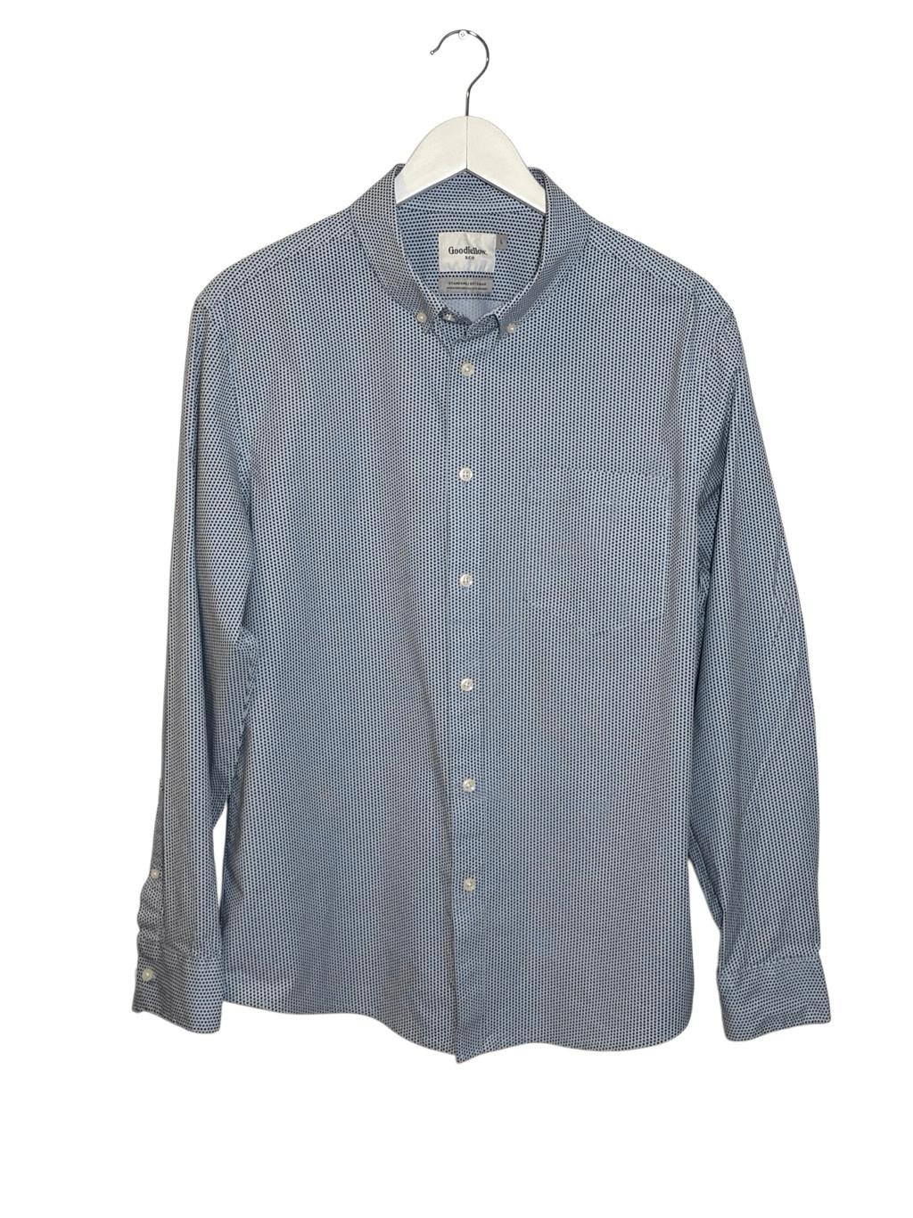 Goodfellow light blue patterned Northrop button d… - image 1