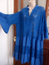 BNWT Vtg Look Made In Italy Lace Tiered Gypsy Dress One Size 50 In Bust Boho