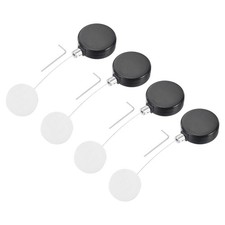 1.8ft Retractable Cable Security Lock with Round Patch Wrench, Black, 4 Pack