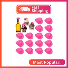 Yuronam 30 Pcs Pink Plastic Mini Western Cowboy Cowgirl Hats