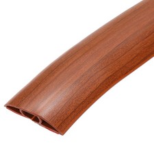10ft Floor Cord Cover, Self Adhesive 0.47" W x 0.3" H, Walnut Brown Wood