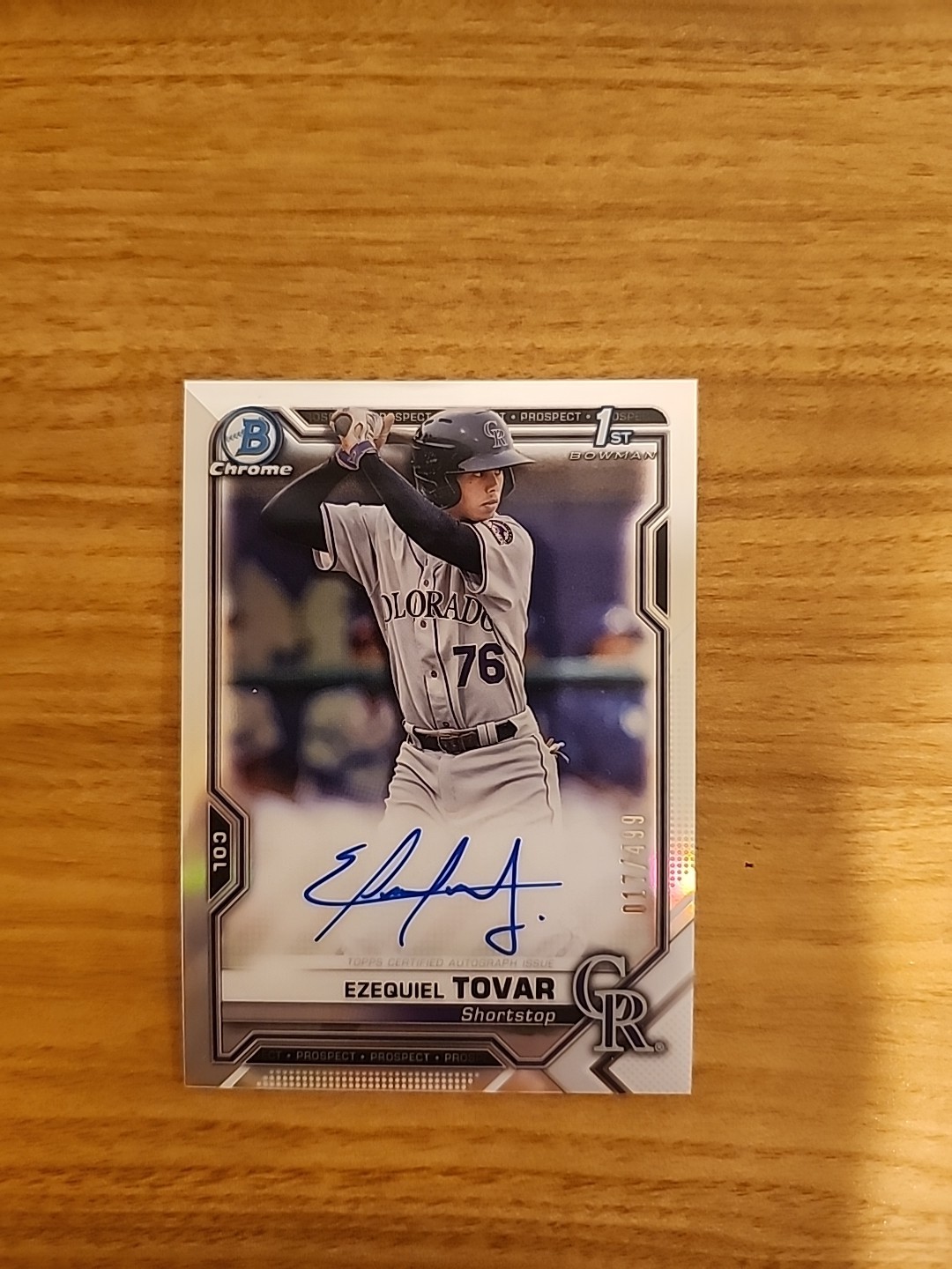 2021 Bowman Chrome Autograph Refractor 1st Ezequiel Tovar 17/499