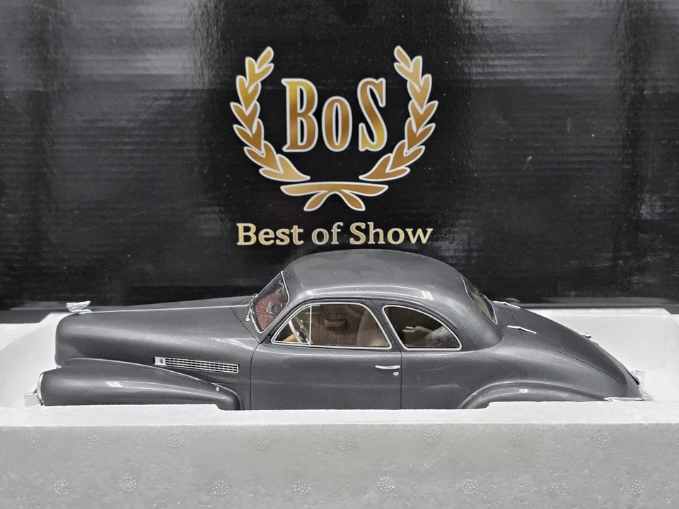 BOS Models 1941 Cadillac Series 62 Club Coupe 1:18 Resin Car LE 504 BOS291 Gray - Image 3 of 4