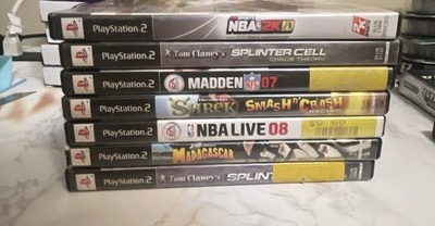 Sony PlayStation 2 PS2 Game Lot w/ Cases Madden 07 NBA 2K10 Shrek Splinter