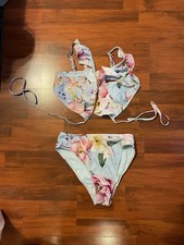 CUPSHE Two Piece Swimsuit Size M Top / Size S Bottoms - Blue/Pink/White Floral