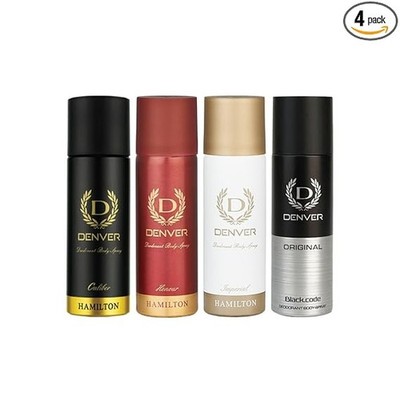 DENVER Black Code Nano Caliber Nano Honour Nano Imperial Nano Deo 50ML Each 4 Pc