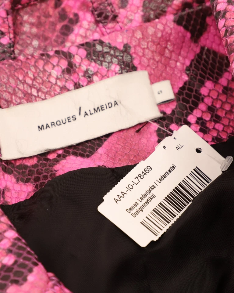 Marques Almeida Bikerjacke Mit Python-Effekt Aus Rosa Leder Weiblich Rosa S - Bild 4 von 4
