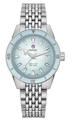 Unbenutzte RADO Captain Cook R32223203 Hellblau Automatik Herrenuhr in Box