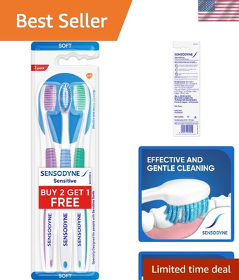 #ad Eco Friendly Reusable Sensitive Toothbrush 3 Pack Soft amp; Durable Materials $7.99