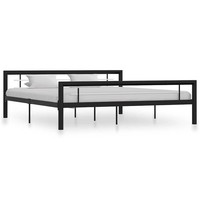 Vidaxl Bettgestell Schwarz Und Weiß Metall 180×200 Cm Neu